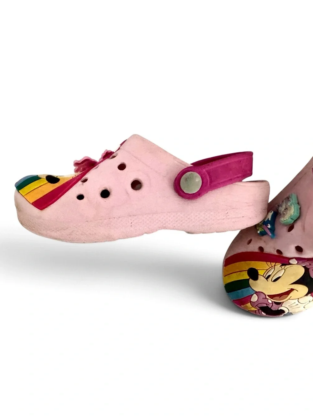 Minnie Mouse Rainbow Crocs With Croc Decorative Charms